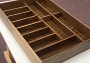 Custom walnut dovetail drawer dividers