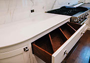 Custom angled dovetail drawer inserts